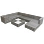 8-tlg. Garten-Lounge-Set mit Auflagen Poly Rattan Grau 8-tlg. Garten-Lounge-Set mit Auflagen Poly Rattan Grau