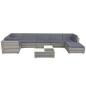 8-tlg. Garten-Lounge-Set mit Auflagen Poly Rattan Grau 8-tlg. Garten-Lounge-Set mit Auflagen Poly Rattan Grau
