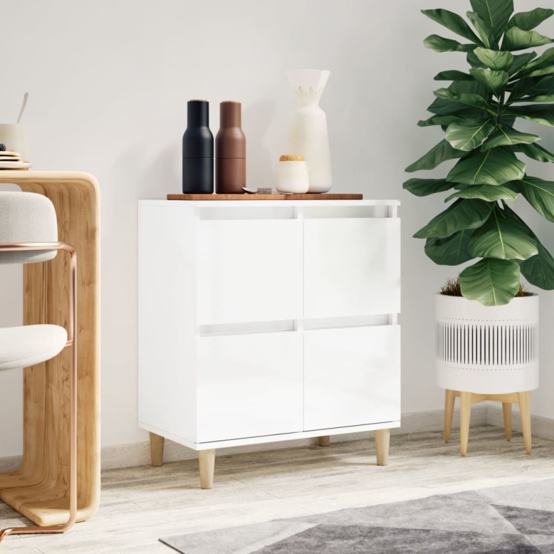 vidaXL Sideboard Hochglanz-Weiß 60x35x70 cm Holzwerkstoff vidaXL Sideboard Hochglanz-Weiß 60x35x70 cm Holzwerkstoff