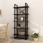 vidaXL Bücherregal 5 Fächer Schwarz 80x30x175 cm Massivholz Kiefer vidaXL Bücherregal 5 Fächer Schwarz 80x30x175 cm Massivholz Kiefer