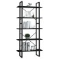 vidaXL Bücherregal 5 Fächer Schwarz 80x30x175 cm Massivholz Kiefer vidaXL Bücherregal 5 Fächer Schwarz 80x30x175 cm Massivholz Kiefer