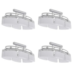 vidaXL Deckenlampe mit ellipsenförmigen Glasschirmen 4 Stk. E14