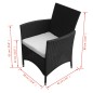 Gartenstühle 2 Stk. Poly Rattan Schwarz Gartenstühle 2 Stk. Poly Rattan Schwarz