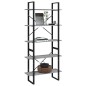 vidaXL Bücherregal 5 Fächer Grau Sonoma-Eiche 80x30x175 Holzwerkstoff vidaXL Bücherregal 5 Fächer Grau Sonoma-Eiche 80x30x175 Holzwerkstoff