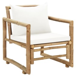 vidaXL Gartenstühle 2 Stk. mit Polstern und Kissen Bambus