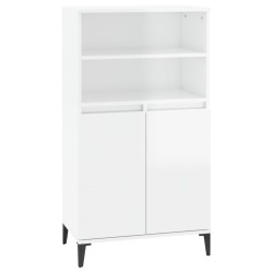 vidaXL Highboard Hochglanz-Weiß 60x36x110 cm Holzwerkstoff