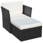 vidaXL Gartensessel mit Fußhocker Poly Rattan Schwarz vidaXL Gartensessel mit Fußhocker Poly Rattan Schwarz