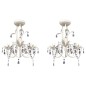 vidaXL Kristall-Deckenleuchte Kronleuchter 2 Stk. Elegantes Weiß vidaXL Kristall-Deckenleuchte Kronleuchter 2 Stk. Elegantes Weiß