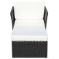 vidaXL Gartensessel mit Fußhocker Poly Rattan Schwarz vidaXL Gartensessel mit Fußhocker Poly Rattan Schwarz