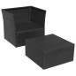 vidaXL Gartensessel mit Fußhocker Poly Rattan Schwarz vidaXL Gartensessel mit Fußhocker Poly Rattan Schwarz