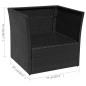 vidaXL Gartensessel mit Fußhocker Poly Rattan Schwarz vidaXL Gartensessel mit Fußhocker Poly Rattan Schwarz