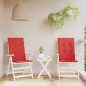 Gartenstuhlauflagen für Hochlehner 2 Stk. Rot 120x50x3 cm Stoff Gartenstuhlauflagen für Hochlehner 2 Stk. Rot 120x50x3 cm Stoff