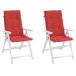 Gartenstuhlauflagen für Hochlehner 2 Stk. Rot 120x50x3 cm Stoff Gartenstuhlauflagen für Hochlehner 2 Stk. Rot 120x50x3 cm Stoff