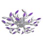 Deckenlampe Lila und weiße Blätterranken mit Acryl-Blättern 5x E14 Deckenlampe Lila und weiße Blätterranken mit Acryl-Blättern 5x E14
