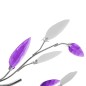 Deckenlampe Lila und weiße Blätterranken mit Acryl-Blättern 5x E14 Deckenlampe Lila und weiße Blätterranken mit Acryl-Blättern 5x E14