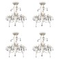 vidaXL Kristall-Deckenleuchte Kronleuchter 4 Stk. Elegantes Weiß vidaXL Kristall-Deckenleuchte Kronleuchter 4 Stk. Elegantes Weiß