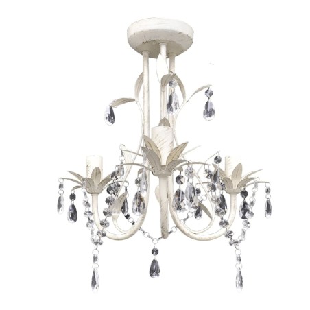 vidaXL Kristall-Deckenleuchte Kronleuchter 4 Stk. Elegantes Weiß 