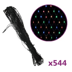 vidaXL Weihnachts-Lichternetz 4x4 m 544 LED Bunt Indoor Outdoor