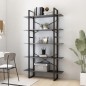vidaXL Bücherregal 5 Fächer Grau 100x30x175 cm Holzwerkstoff vidaXL Bücherregal 5 Fächer Grau 100x30x175 cm Holzwerkstoff