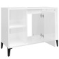 vidaXL Waschbeckenunterschrank Hochglanz-Weiß 80x33x60cm Holzwerkstoff vidaXL Waschbeckenunterschrank Hochglanz-Weiß 80x33x60cm Holzwerkstoff