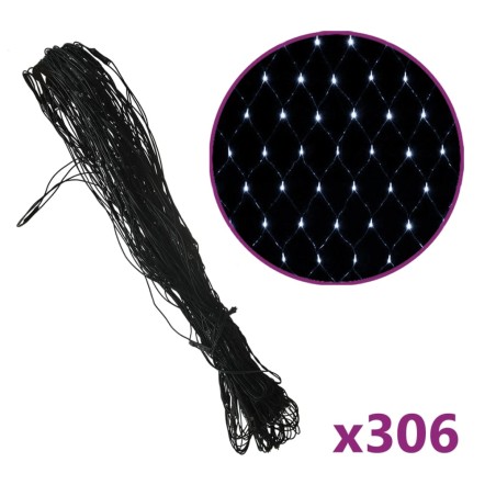 vidaXL LED-Lichternetz Kaltweiß 3x3 m 306 LEDs Indoor Outdoor