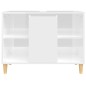 vidaXL Waschbeckenunterschrank Hochglanz-Weiß 80x33x60cm Holzwerkstoff vidaXL Waschbeckenunterschrank Hochglanz-Weiß 80x33x60cm Holzwerkstoff