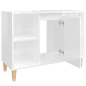 vidaXL Waschbeckenunterschrank Hochglanz-Weiß 80x33x60cm Holzwerkstoff vidaXL Waschbeckenunterschrank Hochglanz-Weiß 80x33x60cm Holzwerkstoff
