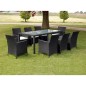 9-tlg. Garten-Essgruppe mit Auflagen Poly Rattan Schwarz 9-tlg. Garten-Essgruppe mit Auflagen Poly Rattan Schwarz