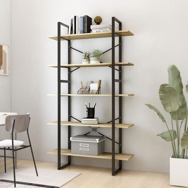 vidaXL Bücherregal 5 Fächer Sonoma-Eiche 100x30x175 cm Holzwerkstoff vidaXL Bücherregal 5 Fächer Sonoma-Eiche 100x30x175 cm Holzwerkstoff