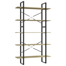 vidaXL Bücherregal 5 Fächer Sonoma-Eiche 100x30x175 cm Holzwerkstoff