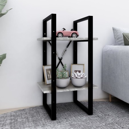 vidaXL Bücherregal 2 Fächer Grau Sonoma 40x30x70 cm Holzwerkstoff