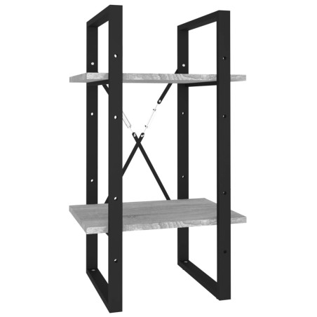 vidaXL Bücherregal 2 Fächer Grau Sonoma 40x30x70 cm Holzwerkstoff