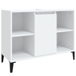 vidaXL Waschbeckenunterschrank Weiß 80x33x60 cm Holzwerkstoff