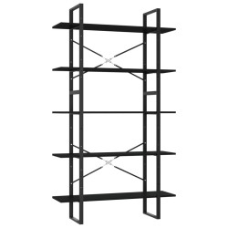 vidaXL Bücherregal 5 Fächer Schwarz 100x30x175 cm Holzwerkstoff