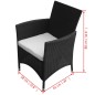9-tlg. Garten-Essgruppe mit Auflagen Poly Rattan Schwarz 9-tlg. Garten-Essgruppe mit Auflagen Poly Rattan Schwarz
