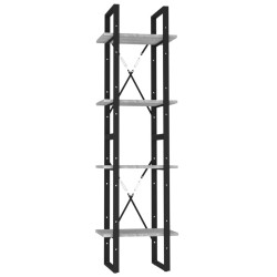 vidaXL Bücherregal 4 Fächer Grau Sonoma 40x30x140 cm Holzwerkstoff