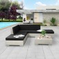 6-tlg. Garten-Lounge-Set mit Auflagen Beton Grau 6-tlg. Garten-Lounge-Set mit Auflagen Beton Grau