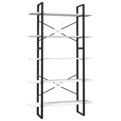 vidaXL Bücherregal 5 Fächer Weiß 100x30x175 cm Massivholz Kiefer