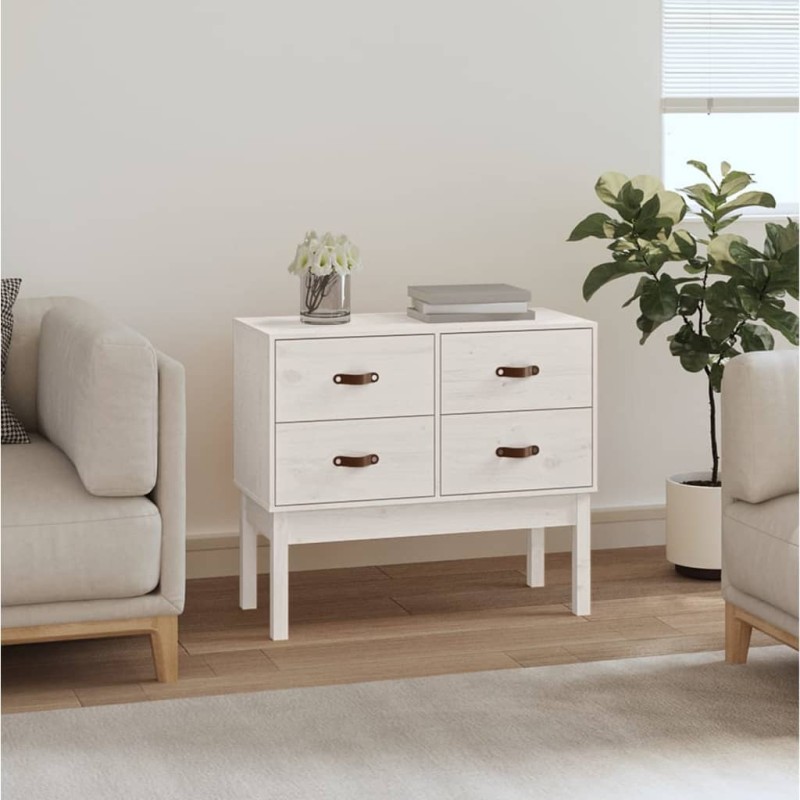 vidaXL Konsolenschrank Weiß 90x40x78 cm Massivholz Kiefer vidaXL Konsolenschrank Weiß 90x40x78 cm Massivholz Kiefer
