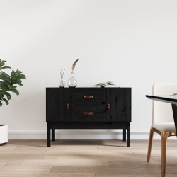 vidaXL Sideboard Schwarz 110x40x78 cm Massivholz Kiefer
