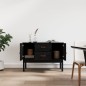 vidaXL Sideboard Schwarz 110x40x78 cm Massivholz Kiefer vidaXL Sideboard Schwarz 110x40x78 cm Massivholz Kiefer