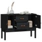 vidaXL Sideboard Schwarz 110x40x78 cm Massivholz Kiefer vidaXL Sideboard Schwarz 110x40x78 cm Massivholz Kiefer