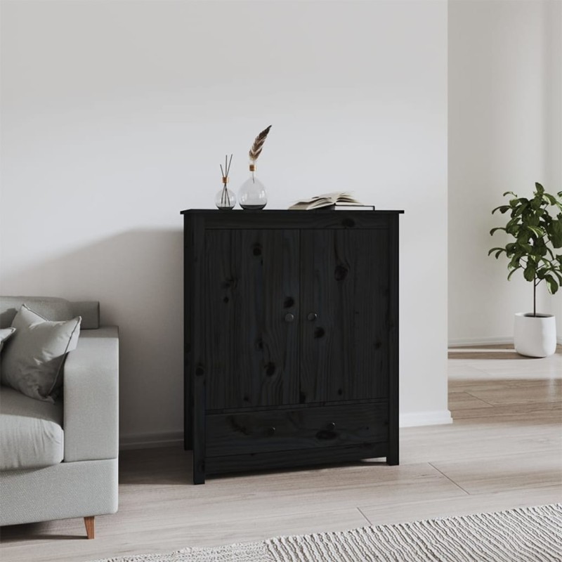 vidaXL Highboard Schwarz 83x41,5x100 cm Massivholz Kiefer vidaXL Highboard Schwarz 83x41,5x100 cm Massivholz Kiefer