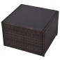 5-tlg. Garten-Lounge-Set mit Auflagen Poly Rattan Braun 5-tlg. Garten-Lounge-Set mit Auflagen Poly Rattan Braun