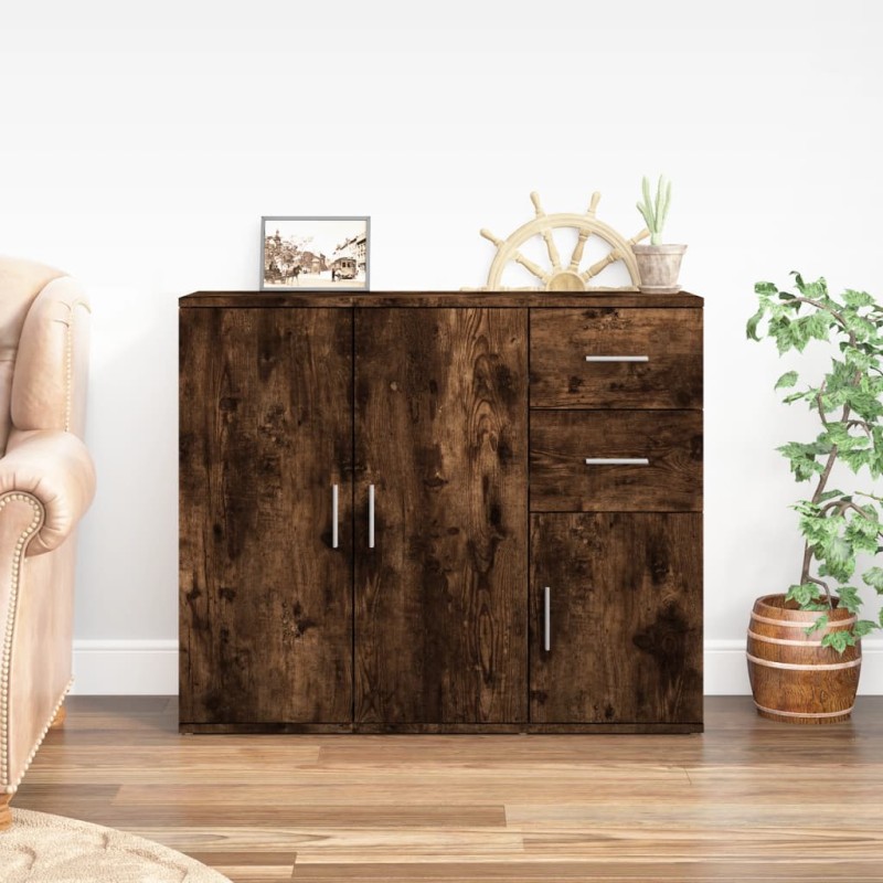 vidaXL Sideboard Räuchereiche 91x29,5x75 cm Holzwerkstoff vidaXL Sideboard Räuchereiche 91x29,5x75 cm Holzwerkstoff