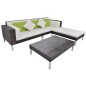 4-tlg. Garten-Lounge-Set mit Auflagen Poly Rattan Braun 4-tlg. Garten-Lounge-Set mit Auflagen Poly Rattan Braun