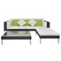 4-tlg. Garten-Lounge-Set mit Auflagen Poly Rattan Braun 4-tlg. Garten-Lounge-Set mit Auflagen Poly Rattan Braun