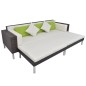 4-tlg. Garten-Lounge-Set mit Auflagen Poly Rattan Braun 4-tlg. Garten-Lounge-Set mit Auflagen Poly Rattan Braun