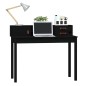 vidaXL Schreibtisch Schwarz 110x50x93 cm Massivholz Kiefer vidaXL Schreibtisch Schwarz 110x50x93 cm Massivholz Kiefer