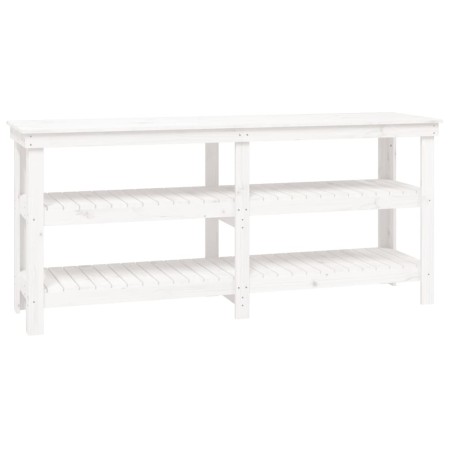 vidaXL Werkbank Weiß 181x50x80 cm Massivholz Kiefer